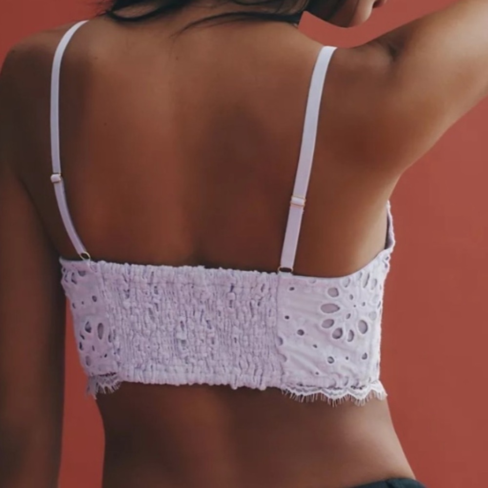 Anthropologie - The Giselle Eyelet Lace Corset Bustier Crop Top. Lavendar. XL - Picture 2 of 14